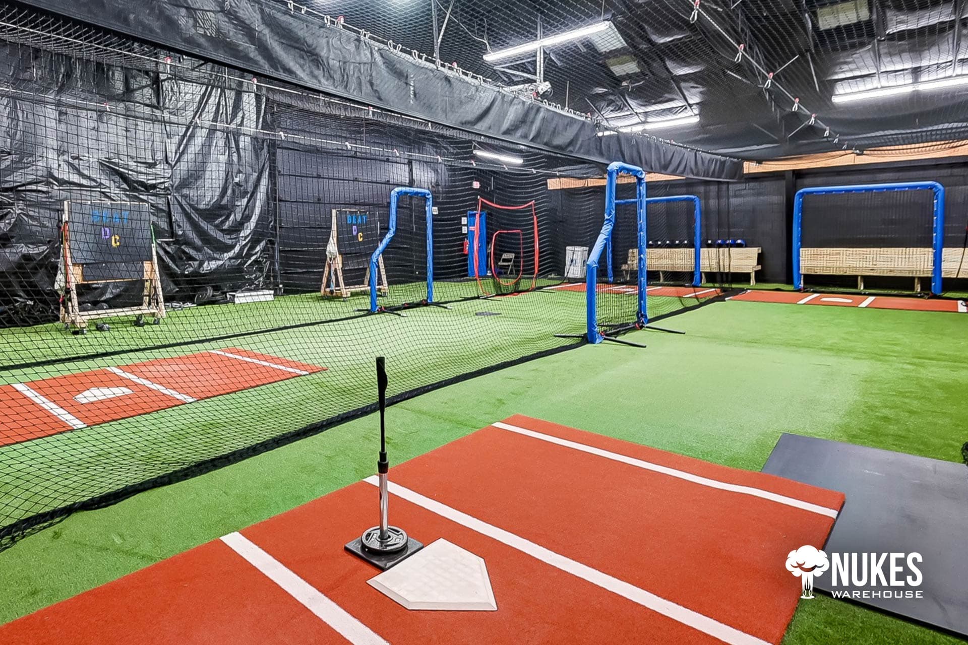 Athlos batting lanes from home plate